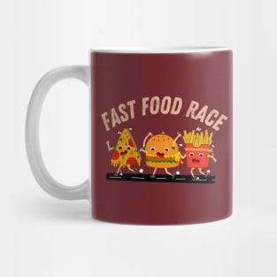 Fast Food Cheat Day Race (Cheeseburger, Pizza, French Fries) Mug